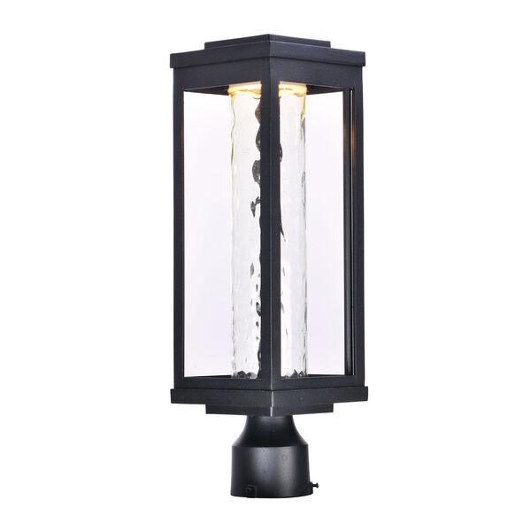 Salon LED Black 20-Inch LED Outdoor Post with Water Glass, image 1