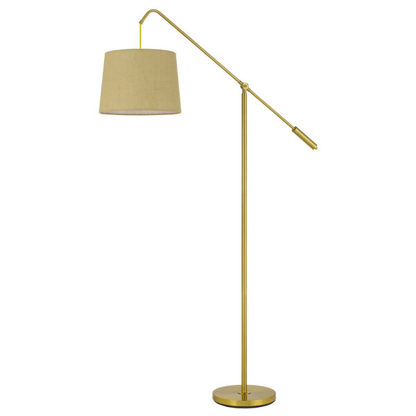 Fishing Rod Antique Brass One-Light Adjustable Floor Lamp, image 1