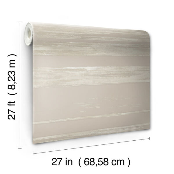 Ronald Redding 24 Karat Taupe Horizontal Dry Brush Wallpaper, image 4