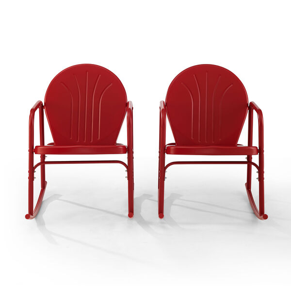Griffith Bright Red Gloss Outdoor Rocking Chairs, Set of Two, image 1