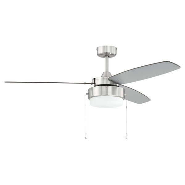 Intrepid Brushed Polished Nickel Two-Light Led 52-Inch Ceiling Fan, image 1