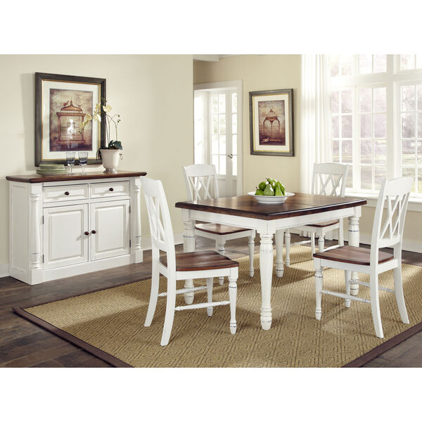 Monarch Rectangular Dining Table and Four Double X-Back Chairs, image 2