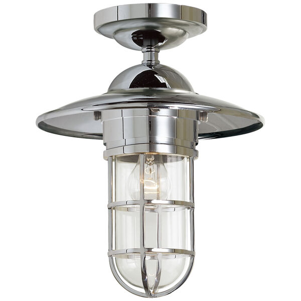 Marine Medium Flush Mount in Chrome with Clear Glass by Chapman and Myers, image 1