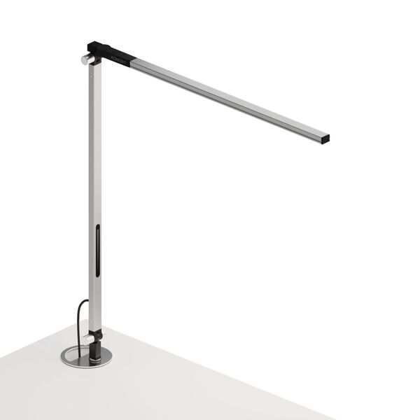 Z-Bar Silver LED Solo Desk Lamp with Grommet Mount, image 1