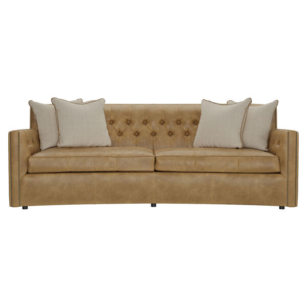 Candace Brown and Gray Leather Sofa, image 2