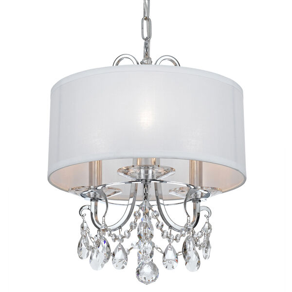 Othello Polished Chrome Three Light Fifteen Inch Mini-Chandelier with Clear Spectra Crystal, image 1