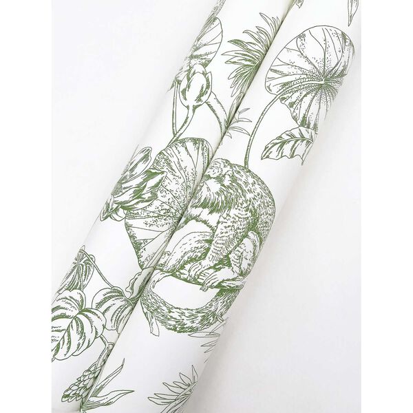 Tropical Sketch Toile Forest Wallpaper, image 3
