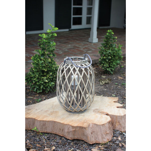 Grey Willow Lantern with Glass - Small, image 1