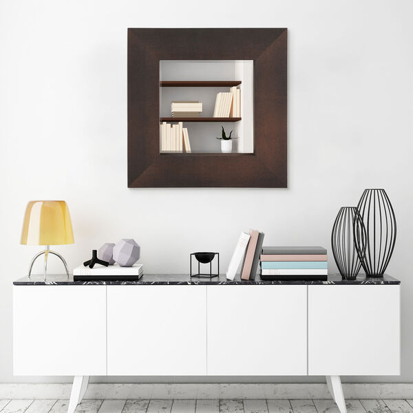 Shagreen Bronze 30 x 30-Inch Beveled Wall Mirror, image 1