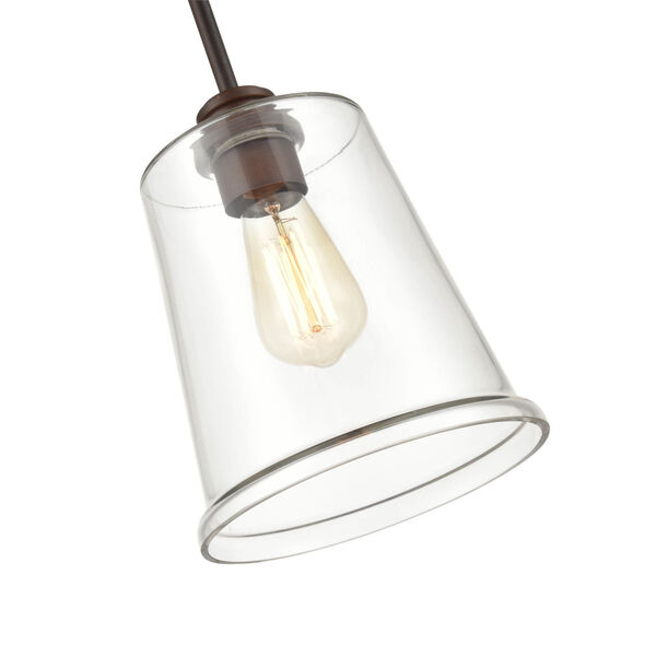 Forsyth Rubbed Bronze One-Light Mini-Pendant With Transparent Glass, image 2