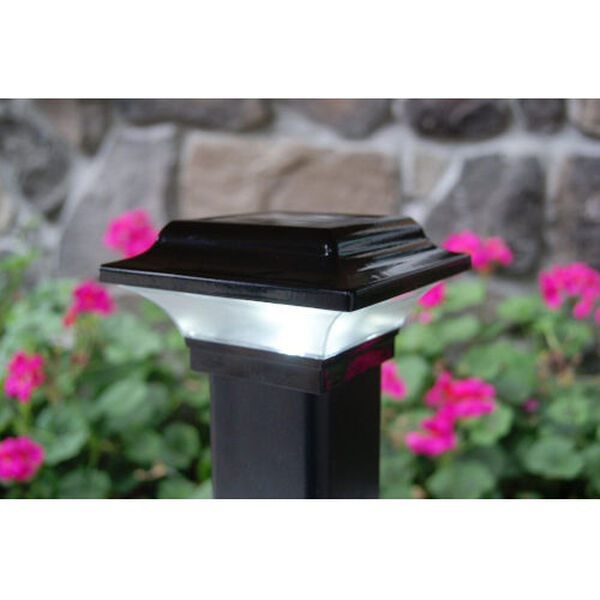 Black Aluminum Imperial 2.5X2.5 LED Solar Powered Post Cap, image 2