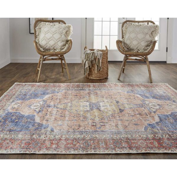 Percy Red Tan Blue Area Rug, image 4