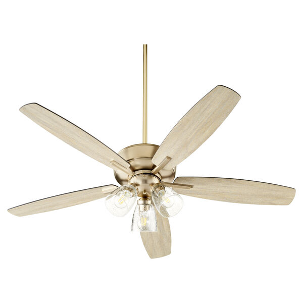 Breeze Aged Brass Three-Light 52-Inch Ceiling Fan, image 1