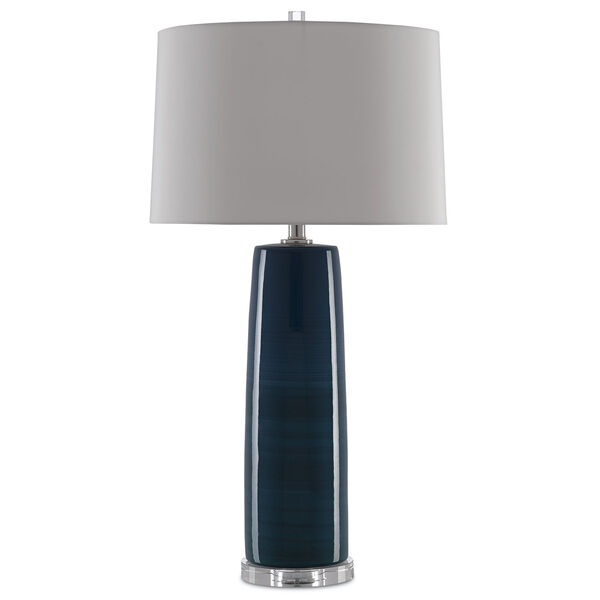 Azure Navy and Polished Nickel One-Light Table Lamp, image 3