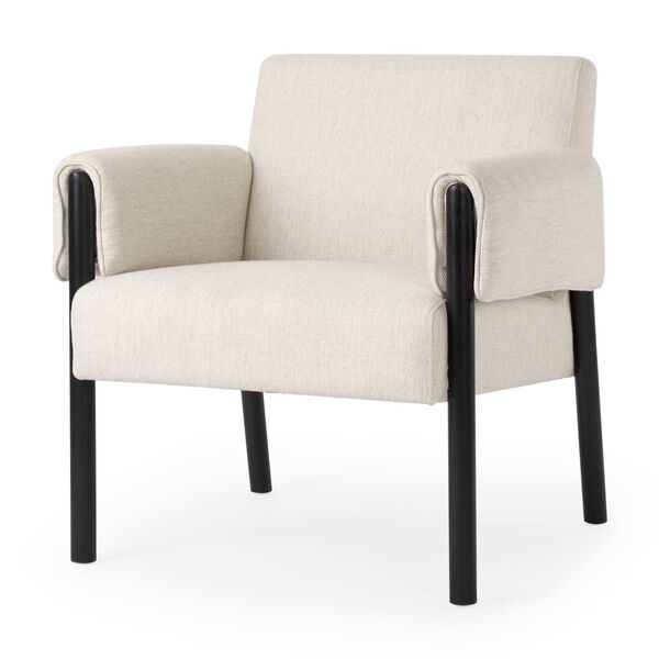 Ashton Beige and Black Wood Accent Chair, image 1