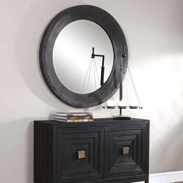 Frazier Gray Round Mirror, image 4