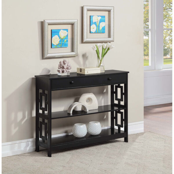 Town Square Black Accent Console Table, image 1