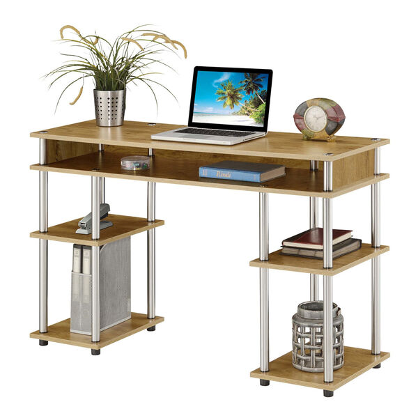 Designs2Go English Oak Student Desk with Shelves, image 3