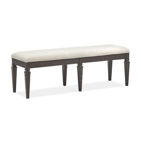Calistoga Brown Wood Bench with Upholstered Seat, image 1