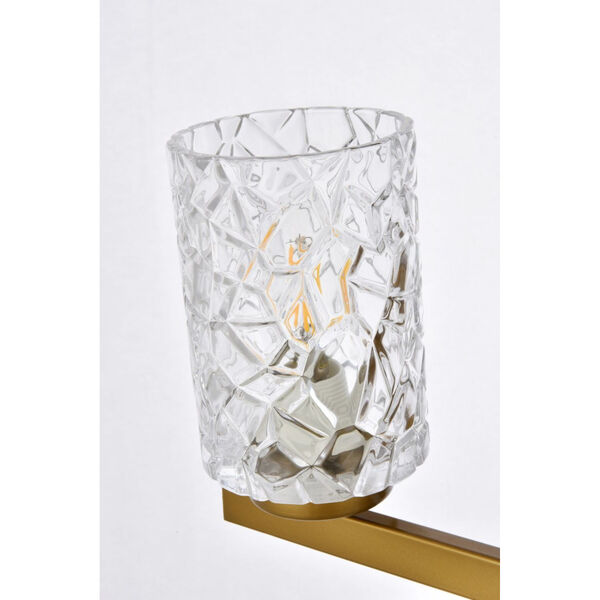 Cassie Brass and Clear Shade Two-Light Bath Vanity, image 6