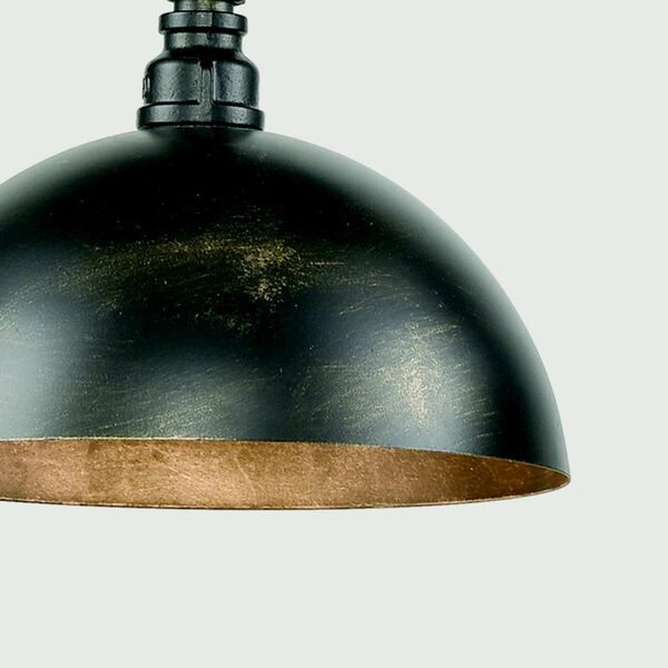 Mulvaney Black and Brushed Gold Accents Three-Light Island Pendant, image 3