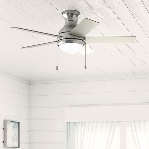 Aren Brushed Nickel 44-Inch Low Profile Ceiling Fan with LED Light Kit and Pull Chain, image 6