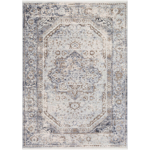 Liverpool Silver Grey and Camel Rectangular: 5 Ft. x 7 Ft. 10 In. Rug, image 1
