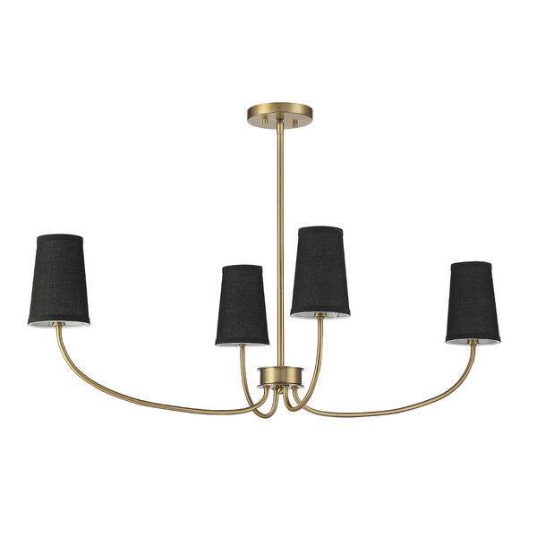 Lowry Natural Brass Four-Light Chandelier, image 2