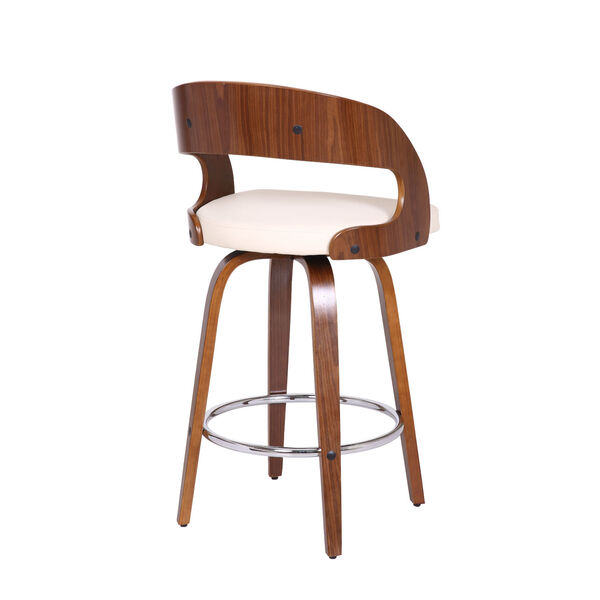 Shelly Walnut and Cream 26-Inch Counter Stool, image 4