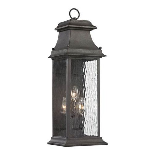 Forged Provincial Charcoal 23-Inch Three Light Outdoor Wall Sconce, image 1