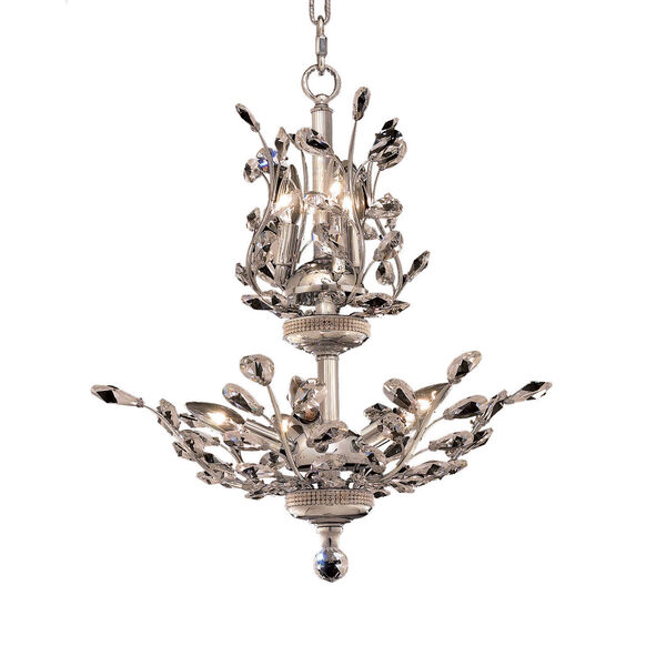 Orchid Chrome Eight-Light 21-Inch Chandelier with Royal Cut Clear Crystal, image 1