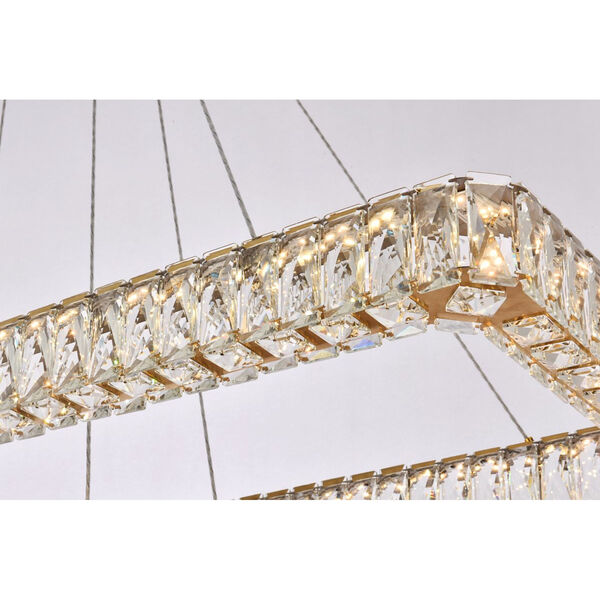Monroe Gold 50-Inch Integrated LED Double Rectangle Pendant, image 4