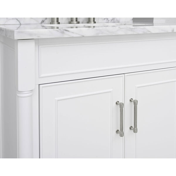 Bristol White 31-Inch Vanity Set with Carrara White Marble Top, image 4