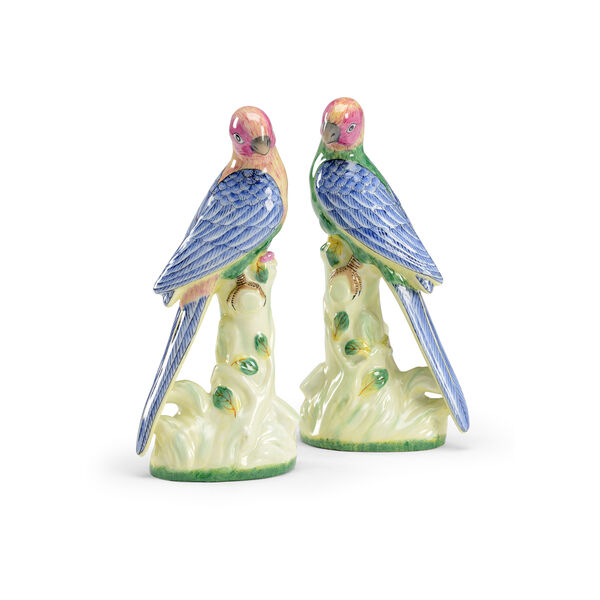 Multi-colored Porcelain Birds- Pair, image 1