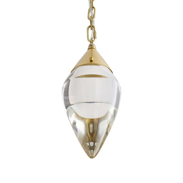 Berkley Clear Crystal Antique Brass LED  Pendant, image 4