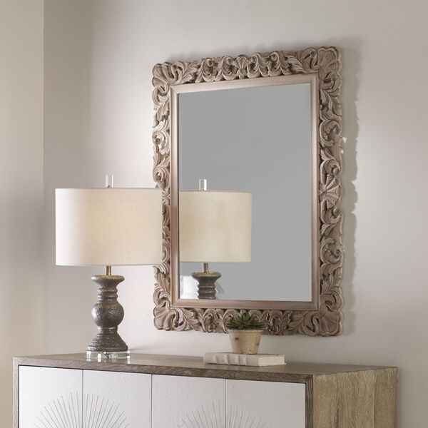 Vivian Leaf and Scallop Frame Wall Mirror, image 1