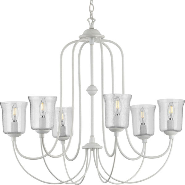 Bowman Cottage White 32-Inch Six-Light Chandelier, image 1