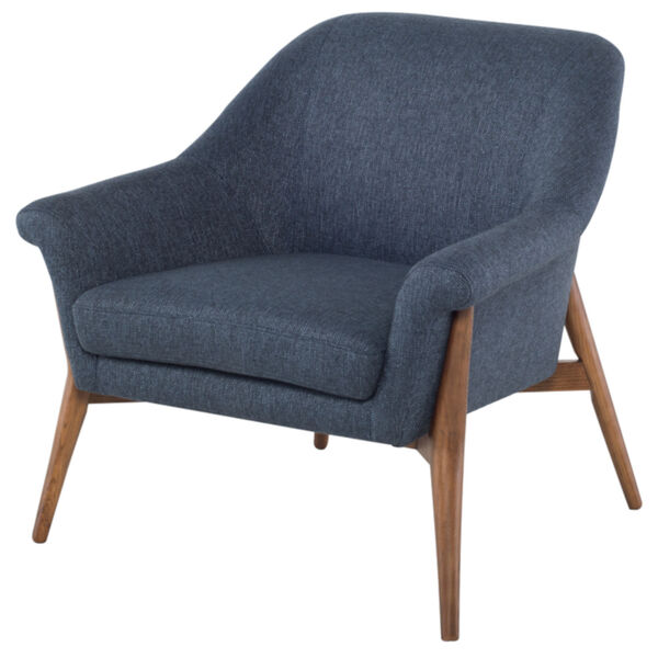 Charlize Denim Tweed and Walnut Occasional Chair, image 1