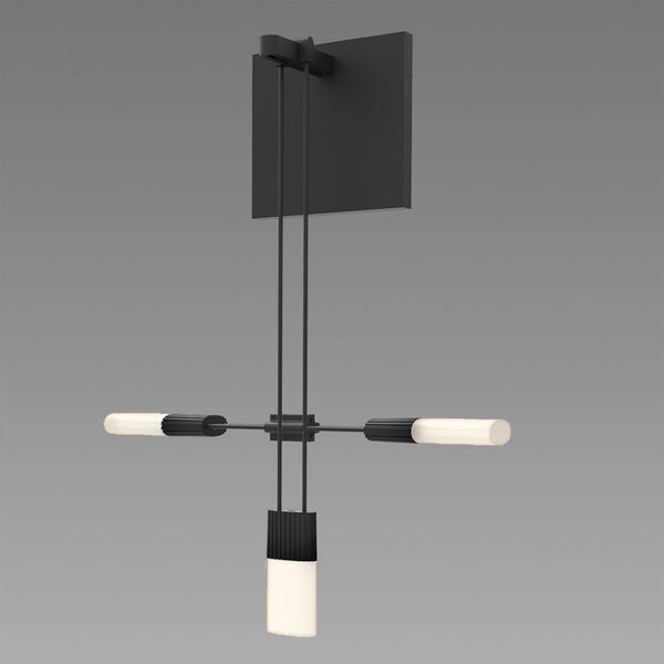 Suspenders LED Satin Black 3-Light Cross-Bar Wall Sconce, image 3