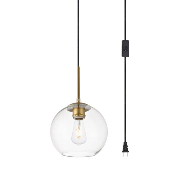 Baxter Brass Eight-Inch One-Light Plug-In Pendant, image 3