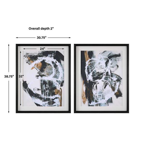 Winterland Satin Black Frame Abstract Prints, Set of 2, image 3