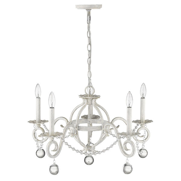 Callie Country White Five-Light Chandelier, image 2