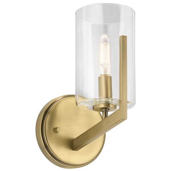 Nye Brushed Natural Brass One-Light Wall Sconce, image 1