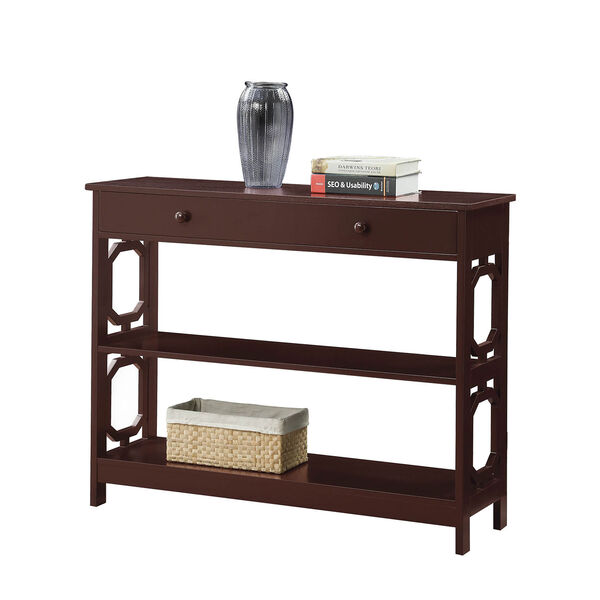 Omega 1 Drawer Console Table in Espresso, image 3