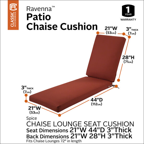Maple Spice 72 In. x 21 In. Patio Chaise Lounge Cushion, image 3