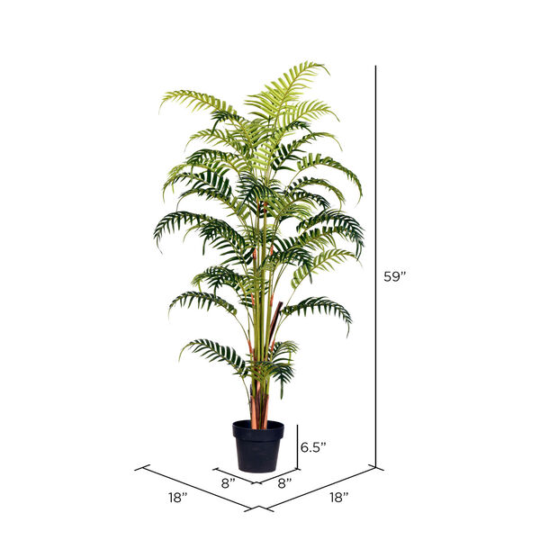 Green 59-Inch Potted Fern Palm Tree, image 2