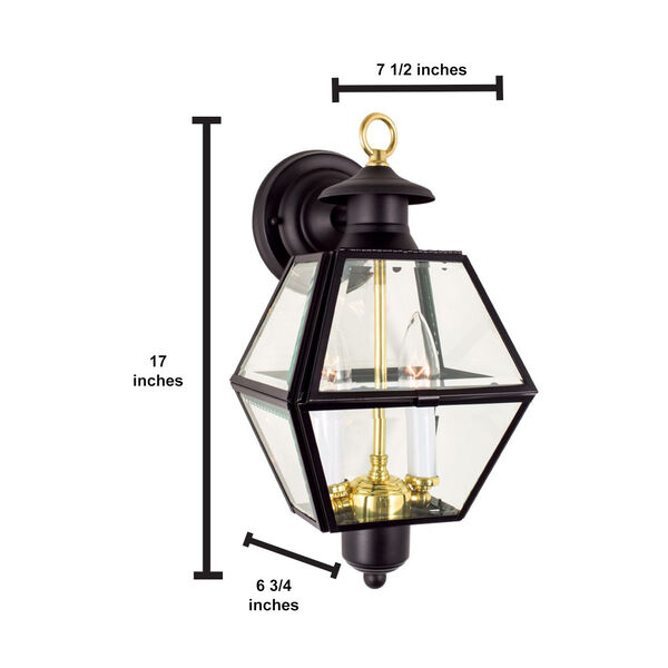Olde Colony Black Two-Light Outdoor Wall Lantern, image 6