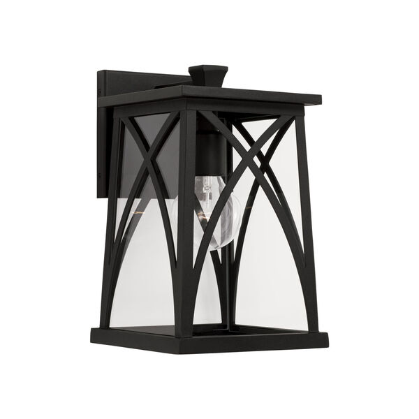 Marshall Black Outdoor One-Light Wall Lantern with Clear Glass, image 1