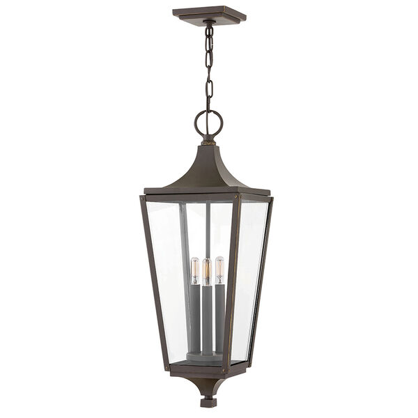 Jaymes Oil Rubbed Bronze Three-Light Outdoor Hanging Light, image 9