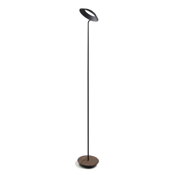 Royyo Matte Black and Oiled Walnut LED Floor Lamp, image 2